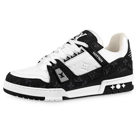 lv trainer sneaker black white|LV Trainer sneakers men price.